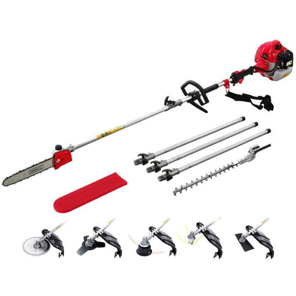 Giantz 65CC Pole Chainsaw Hedge Trimmer Brush Cutter Whipper Snipper 7-in-1 5.6m.