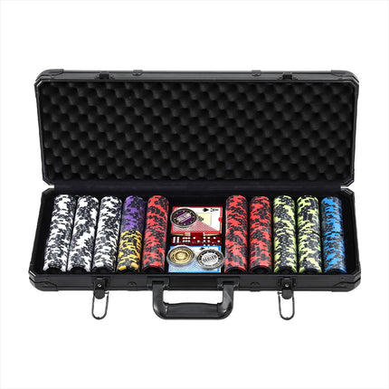 Poker Chip Set 500PC 14g Chips Casino Gambling Party Game Dice Cards.