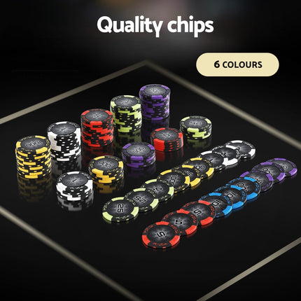 Poker Chip Set 500PC 14g Chips Casino Gambling Party Game Dice Cards.
