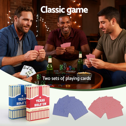 Poker Chip Set 500PC 14g Chips Casino Gambling Party Game Dice Cards.