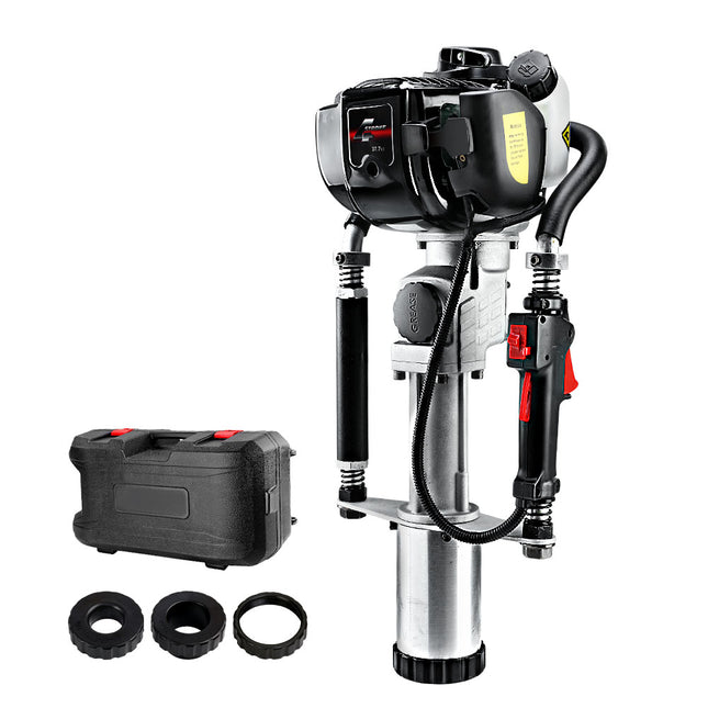 Giantz Petrol Post Driver 38CC 4-Stroke Rammer Pile Star Picket Fence Hole Black.