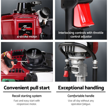 Giantz Petrol Post Driver 38CC 4-Stroke Rammer Pile Star Picket Fence Hole Drive Red.