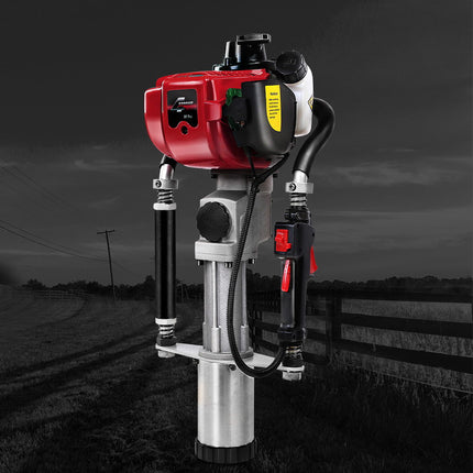 Giantz Petrol Post Driver 38CC 4-Stroke Rammer Pile Star Picket Fence Hole Drive Red.