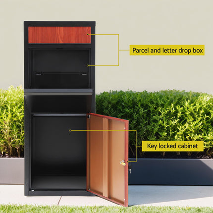 Gardeon Parcel Letterbox Drop Box Package Black.