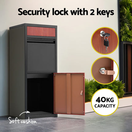 Gardeon Parcel Letterbox Drop Box Package Black.