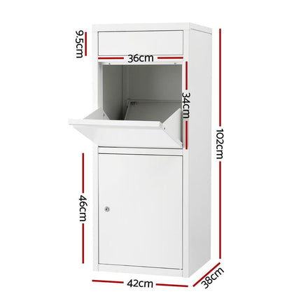 Gardeon Parcel Letterbox Drop Box Package White.