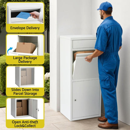 Gardeon Parcel Letterbox Drop Box Package White.