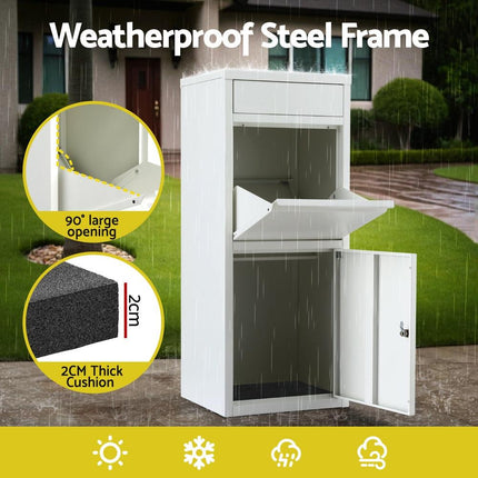 Gardeon Parcel Letterbox Drop Box Package White.