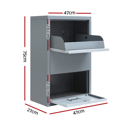 Gardeon Parcel Letterbox Drop Box Package Grey.