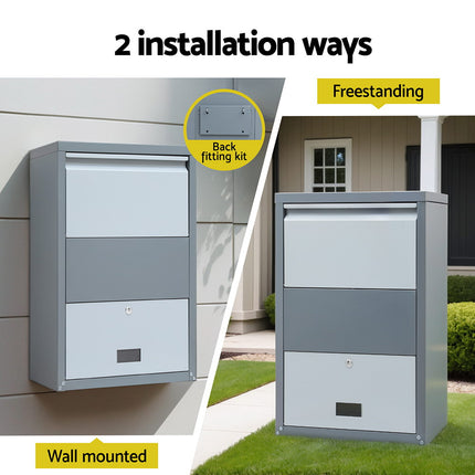 Gardeon Parcel Letterbox Drop Box Package Grey.