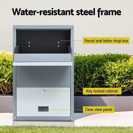 Gardeon Parcel Letterbox Drop Box Package Grey.