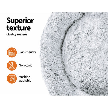 i.Pet Pet Bed Dog Cat 110cm Calming Extra Large Soft Plush Light Charcoal.