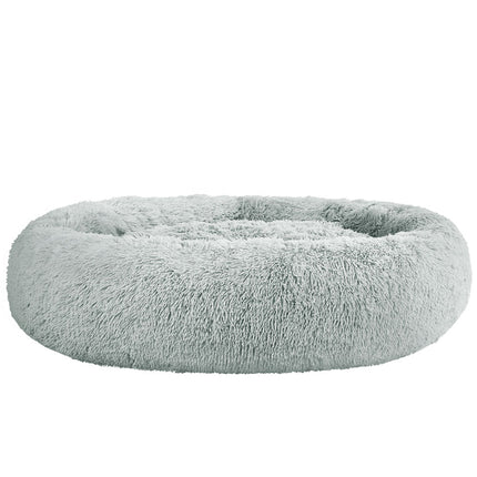 i.Pet Pet Bed Dog Cat 110cm Calming Extra Large Soft Plush Light Grey.