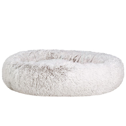 i.Pet Pet Bed Dog Cat 110cm Calming Extra Large Soft Plush White Brown.