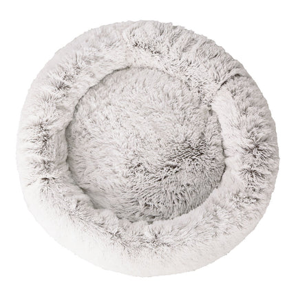 i.Pet Pet Bed Dog Cat 110cm Calming Extra Large Soft Plush White Brown.