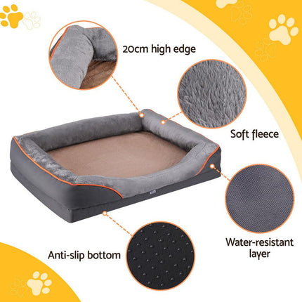 i.Pet Pet Bed Orthopedic Washable Dog Bed Plush Fleece Sofa Cushion Mat.