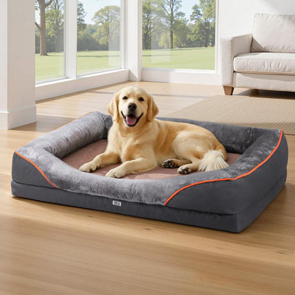 i.Pet Pet Bed Orthopedic Washable Dog Bed Plush Fleece Sofa Cushion Mat.