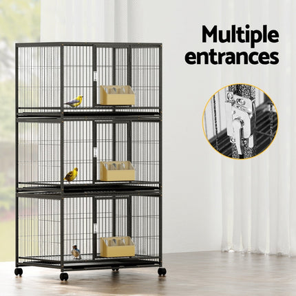 i.Pet Bird Cage Large Bird Cages Aviary Budgie Perch Cage Parrot Pet Stand Wheels.