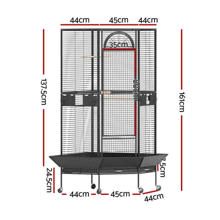 i.Pet Bird Cage Large Jumbo Aviary Budgie Perch Cage Parrot Stand Wheels Corner.