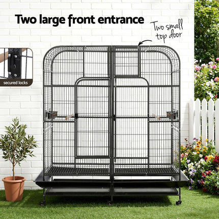 i.Pet Bird Cage Extra Large Aviary 185cm Pet Parrot Cage Castor Wheel Removable Divider.