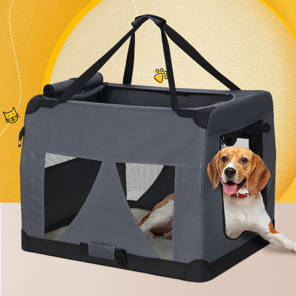 i.Pet Pet Carrier Soft Crate Dog Cat Travel 121x80CM Portable Foldable Car 4XL.