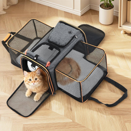 i.Pet Pet Carrier Bag Foldable Expandable Dog Cat Travel Cage Portable Car Kennel.
