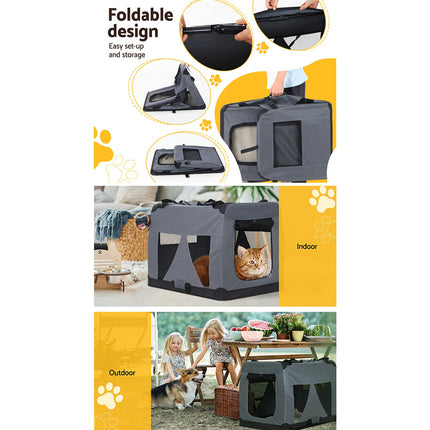 i.Pet Pet Carrier Soft Crate Dog Cat Travel 60x42CM Portable Foldable Car M.