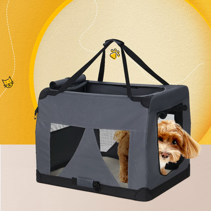 i.Pet Pet Carrier Soft Crate Dog Cat Travel 60x42CM Portable Foldable Car M.