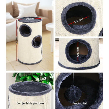 i.Pet Cat Tree 70cm Scratching Post Tower Scratcher Trees Wood Condo House Toys.