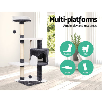 i.Pet Cat Tree 112cm Tower Scratching Post Scratcher Wood Condo House Furniture.