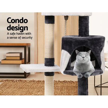 i.Pet Cat Tree 112cm Tower Scratching Post Scratcher Wood Condo House Furniture.