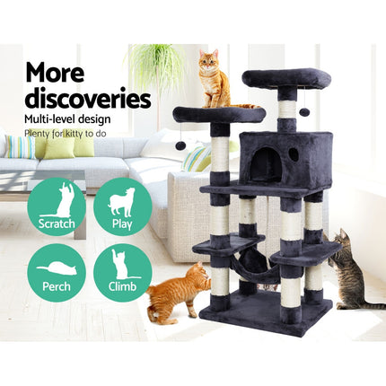 i.Pet Cat Tree 145cm Tower Scratching Post Scratcher Wood Condo House Large Bed.