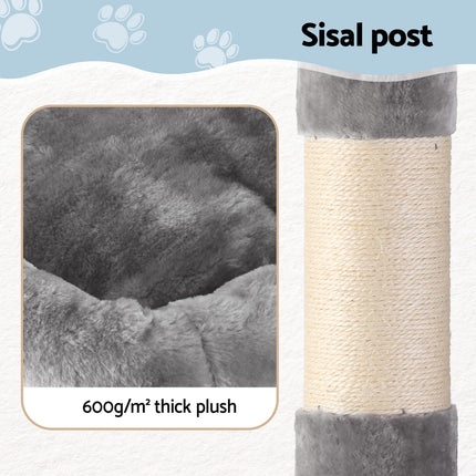 i.Pet Cat Tree 145cm Tower Scratching Post Trees Scratcher Condo House Light Grey.