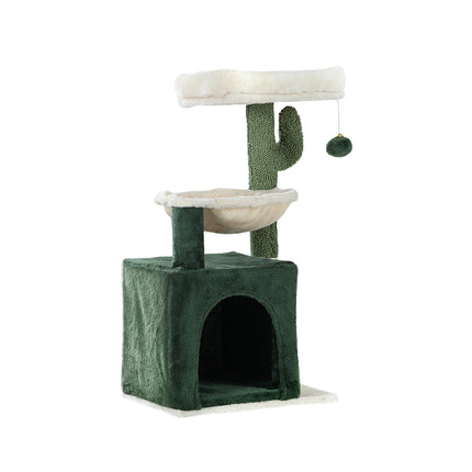 i.Pet Cat Tree 78cm Scratching Post Tower Scratcher Wood Condo House Bed Toys Green.