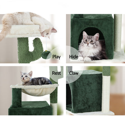 i.Pet Cat Tree 78cm Scratching Post Tower Scratcher Wood Condo House Bed Toys Green.