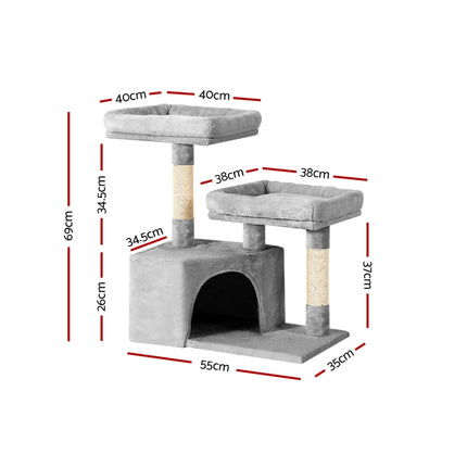 i.Pet Cat Tree 69cm Scratching Post Tower Scratcher Wood Condo House Bed Trees.