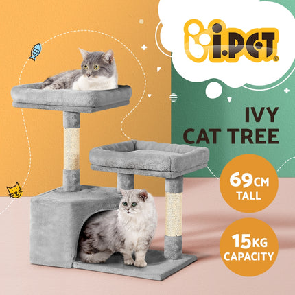 i.Pet Cat Tree 69cm Scratching Post Tower Scratcher Wood Condo House Bed Trees.