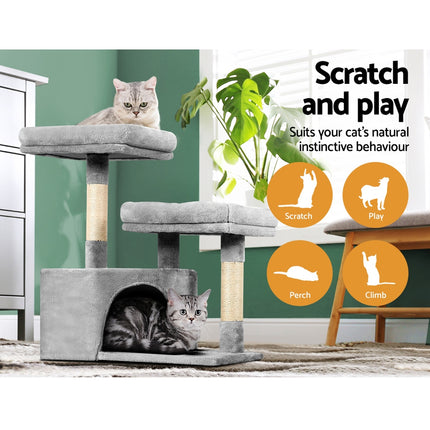 i.Pet Cat Tree 69cm Scratching Post Tower Scratcher Wood Condo House Bed Trees.