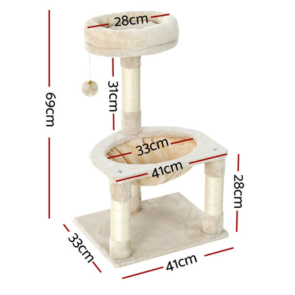 i.Pet Cat Tree 69cm Scratching Post Tower Scratcher Wood Condo Toys House Bed.