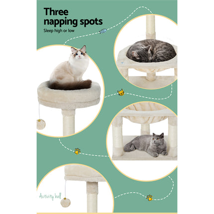 i.Pet Cat Tree 69cm Scratching Post Tower Scratcher Wood Condo Toys House Bed.