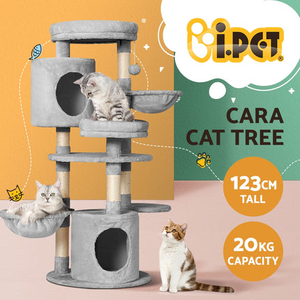 i.Pet Cat Tree 123cm Tower Scratching Post Scratcher Wood Condo House Bed Toys.