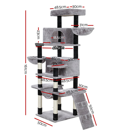 i.Pet Cat Tree 161cm Tower Scratching Post Scratcher Wood Condo House Play Bed.