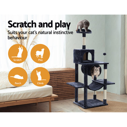 i.Pet Cat Tree 69cm Scratching Post Tower Scratcher Wood Condo Toys House Bed.