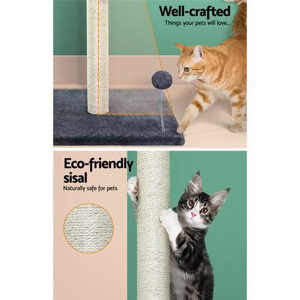 i.Pet Cat Tree 105cm Scratching Post Scratcher Tower Condo House Hanging toys Grey.