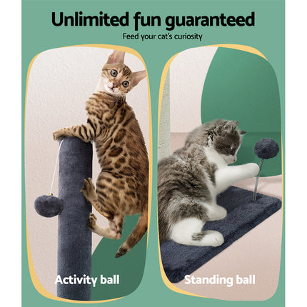 i.Pet Cat Tree 105cm Scratching Post Scratcher Tower Condo House Hanging toys Grey.