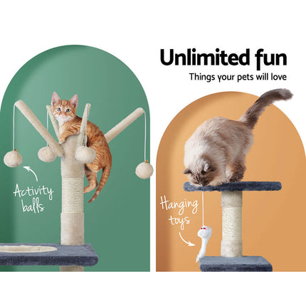 i.Pet Cat Tree 110cm Tower Scratching Post Scratcher Wood Condo House Bed Toys.