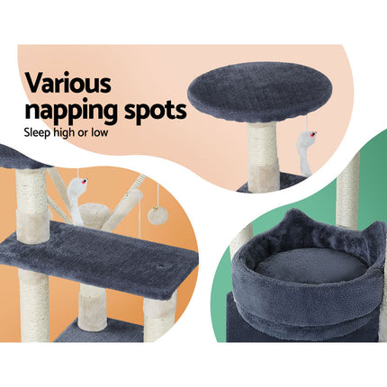 i.Pet Cat Tree 110cm Tower Scratching Post Scratcher Wood Condo House Bed Toys.