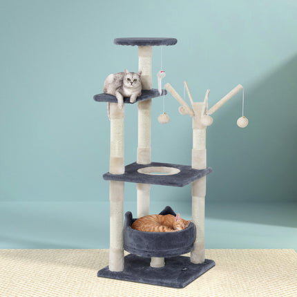 i.Pet Cat Tree 110cm Tower Scratching Post Scratcher Wood Condo House Bed Toys.