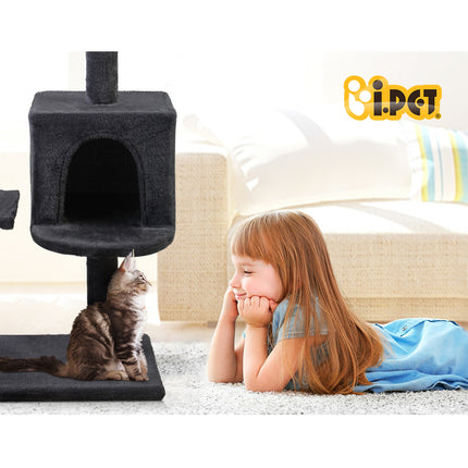 i.Pet Cat Tree 140cm Tower Scratching Post Scratcher Trees Toys Condo Bed Grey.
