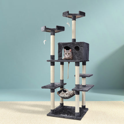 i.Pet Cat Tree 184cm Tower Scratching Post Scratcher Wood Trees Condo Bed House.